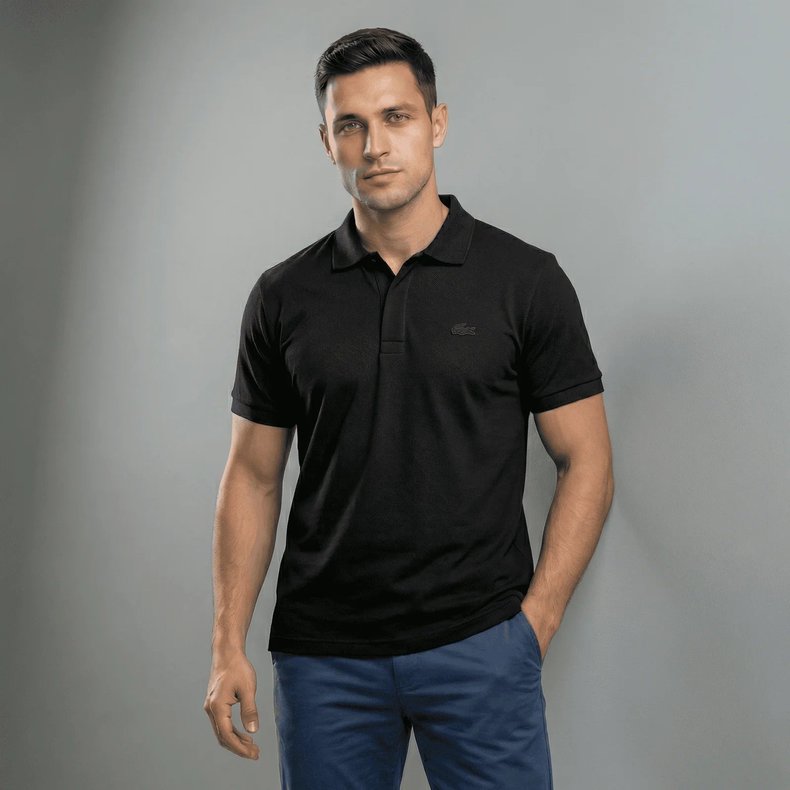 POLO LACOSTE NEGRO IMPORTADO